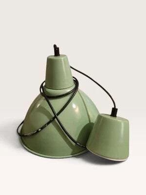 [24LI13] Vintage Mid-Century Scandinavian Mint Green Pendant Light - 1960s