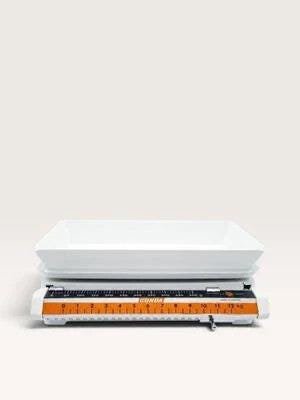 [20AB01] Vintage EKS Gunda Mechanical Kitchen Scale - Orange & White Swedish Design 1970s