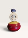 [25TO06] Vintage Wooden Spinning Top with String - Scandinavian Retro Toy