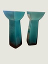 [21AR85] Set of Two Mid Century Modern Glass Vases