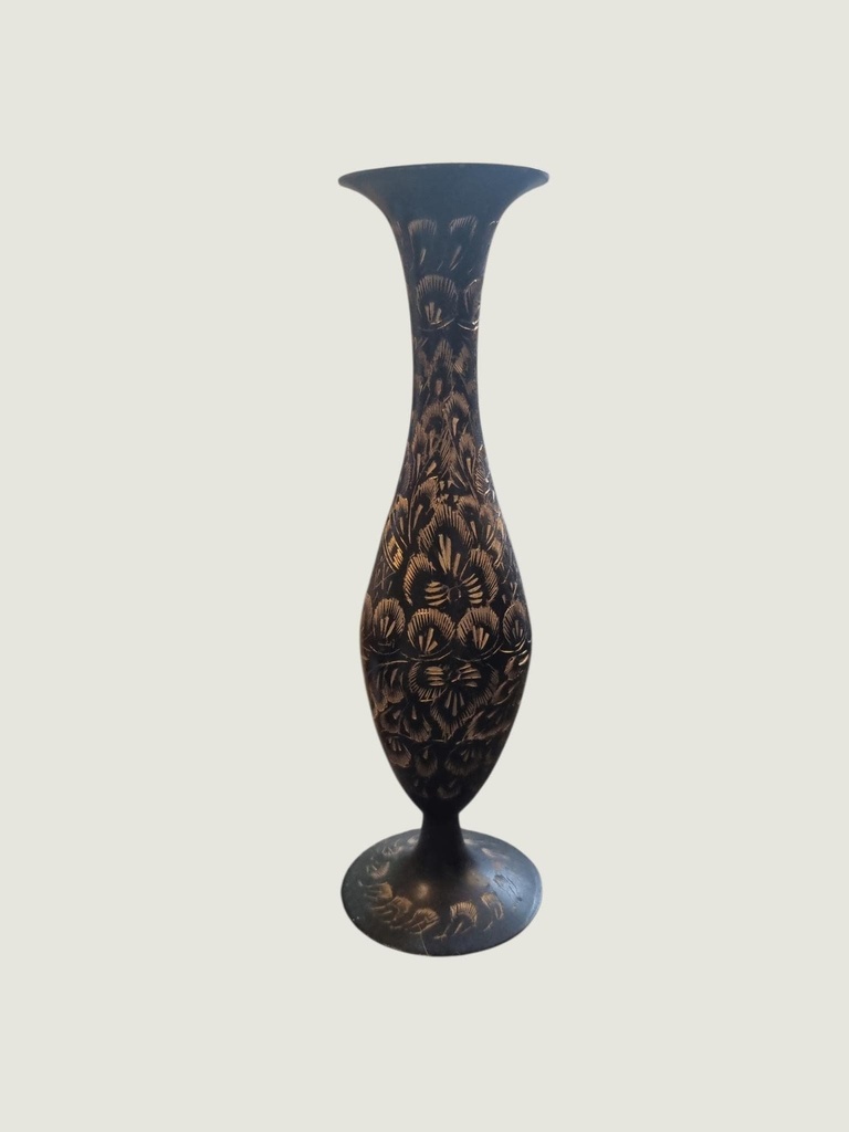 [22DE84] Antique Decorative Metal Flower Vase