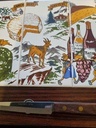 [20KI80] Mid-Century French Cheese Board Set - Decorative Tiles & Knife