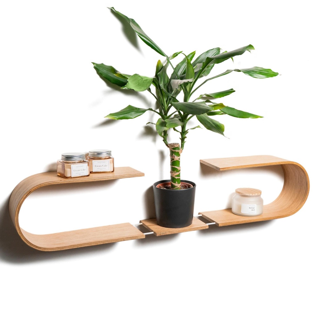 [35399AC] Floating Wooden Wall Shelf - Luno