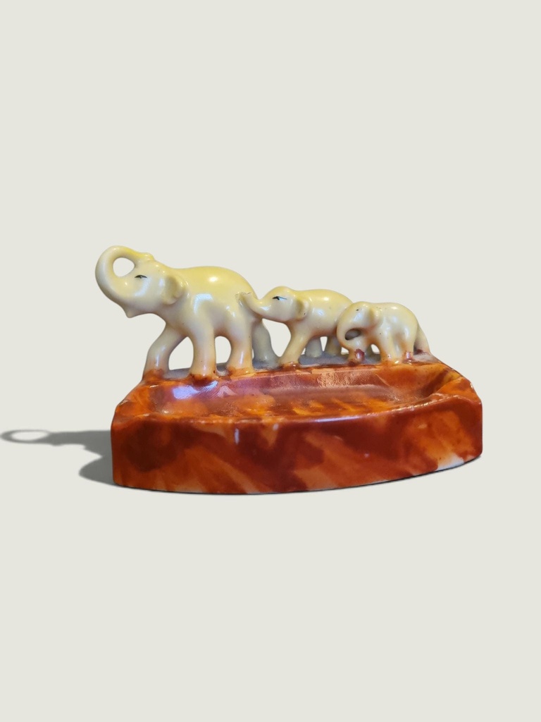 [11893AC] Vintage Elephant Family Decorative Tray