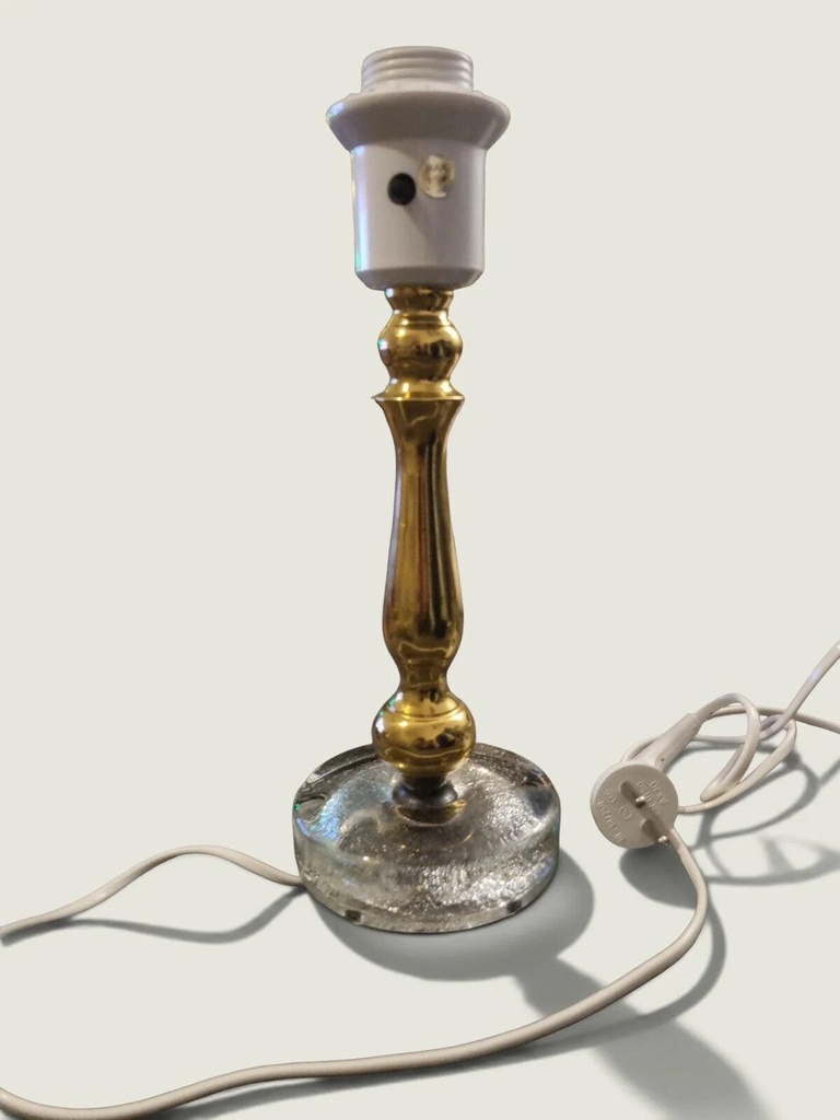 [17646AC] Falkenbergs Belysning (Flb) Table Lamp Base – Glass & Gold-Toned Metal