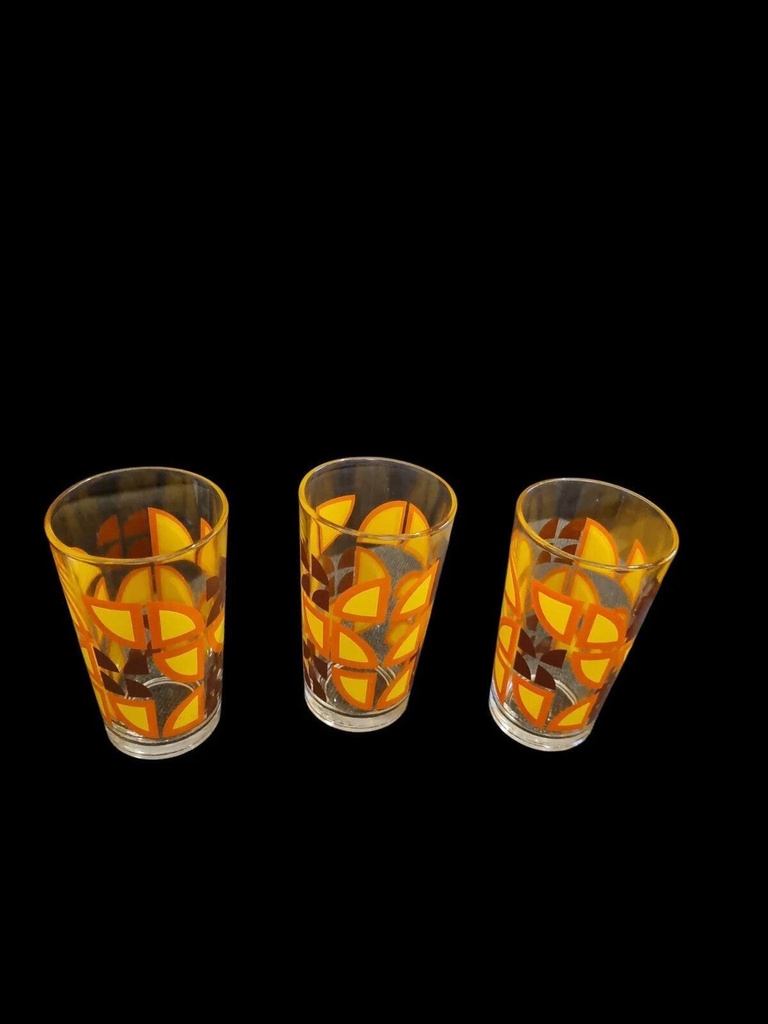 [34422AC] Vintage Italian Geometric Pattern Drinking Glasses