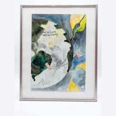 [18979AC] Original Signed Watercolor Painting (2019) – Environmental Surrealist Motif