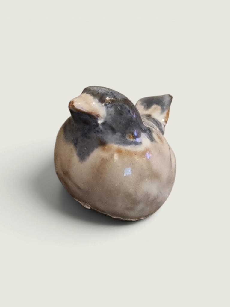 [47858AC] Vintage Danish Ceramic Bird Miniature – Hovedgaard Stentøj Denmark – Small Mid-Century Pottery Figurine 3cm