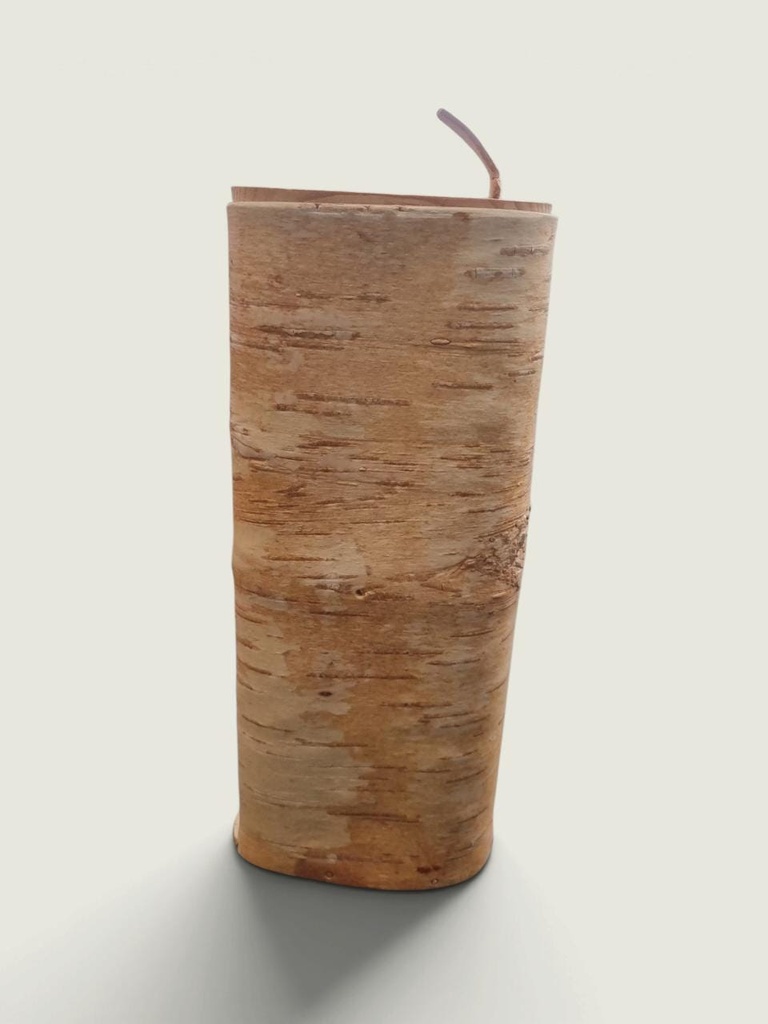 [13548AC] Scandinavian Birch Bark Box with Wooden Sliding Lid