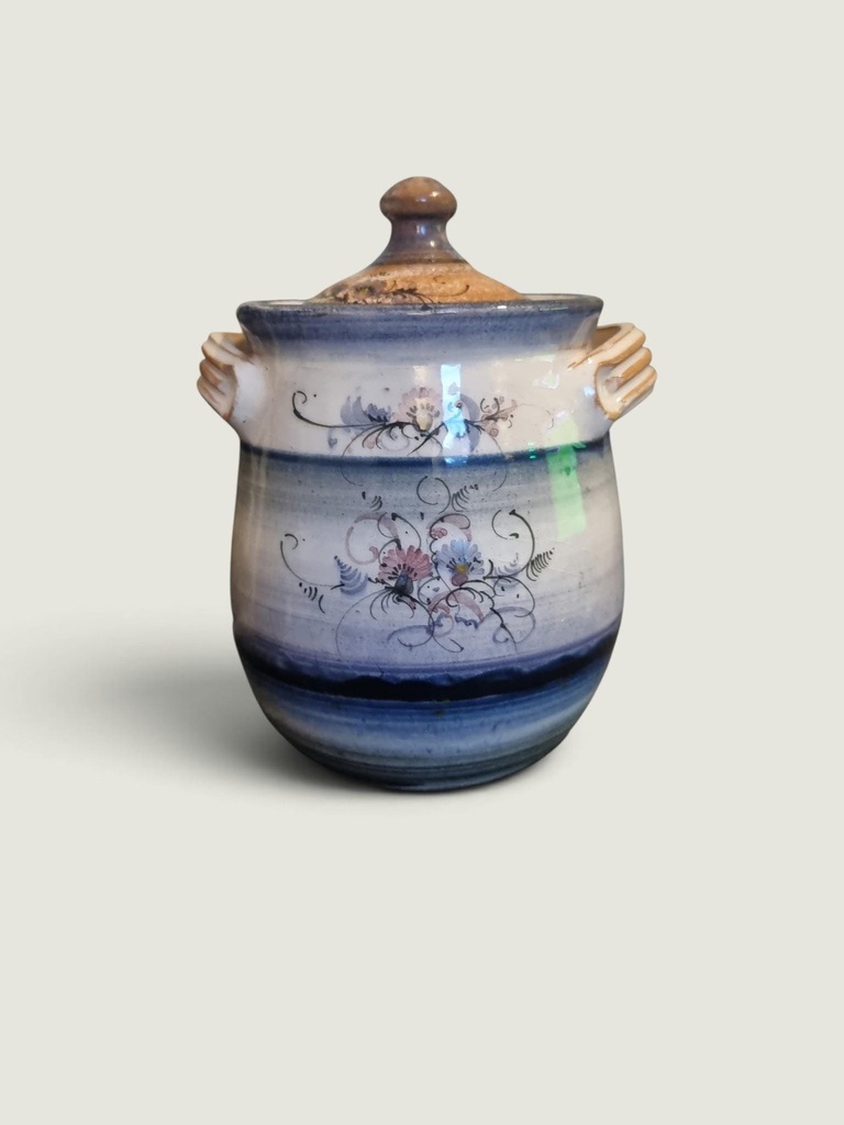 [96638AC] Handcrafted Ceramic Storage Jar with Lid