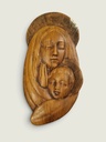 Madonna and Child Wall Plaque – Brown Wood-Effect Relief, 22 cm