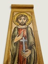 [AC-01480] Religious Wooden Wall Plaque – Saint with Cross and Halo, 39 cm