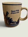 [AC-01583] Tulips From Amsterdam Ceramic Mug – Blue Windmill & Sailboat Design