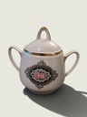[AC-01617] Vintage RPR Riga Porcelain Sugar Bowl with Lid – Pink Roses & Gold Trim