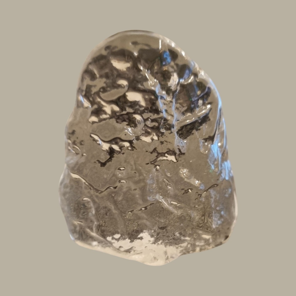 [AC-01783] Swedish Clear Crystal Ice Sculpture Paperweight - Nordic Art Glass