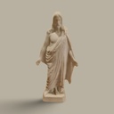 [AC-02026] Antique Bisque Porcelain Jesus Figurine - Thorvaldsen Christ Model 3258
